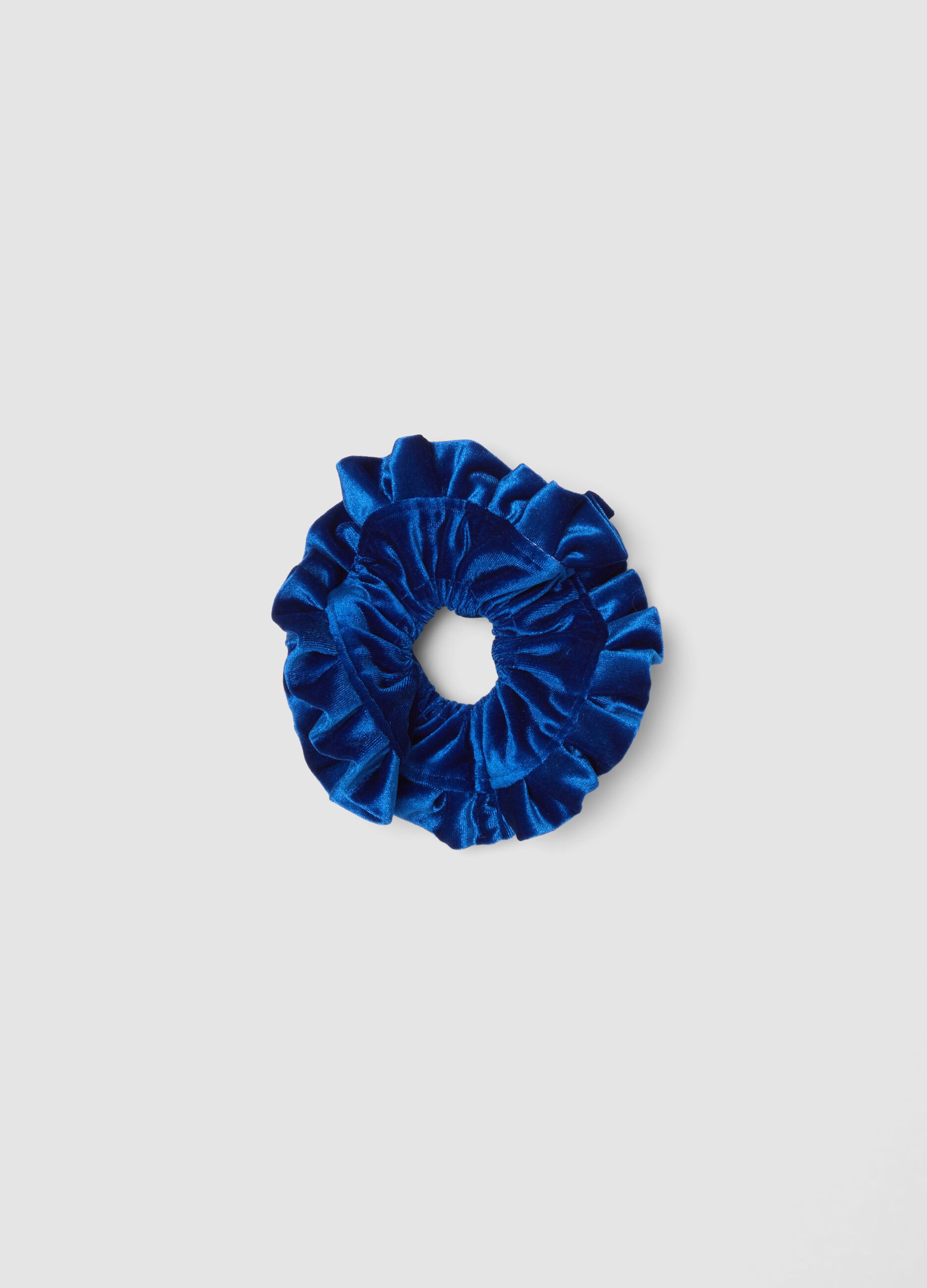 Scrunchie blu effetto vellutato