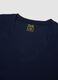Blue T-shirt in pure mercerised cotton with deep V-neck_1