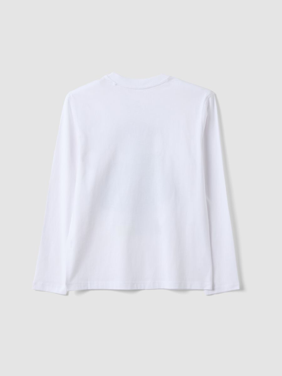 White relaxed-fit T-shirt in pure organic cotton with skeleton print_2