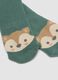 2-pack of green organic stretch cotton socks with fox print_1