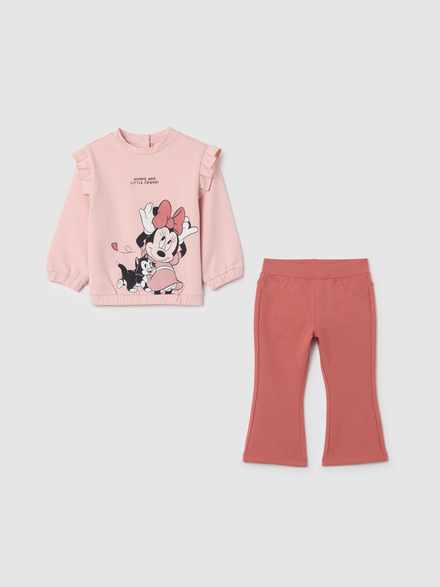 Pink stretch cotton set for girls_0