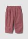 Pink corduroy trousers with elasticated waistband_0