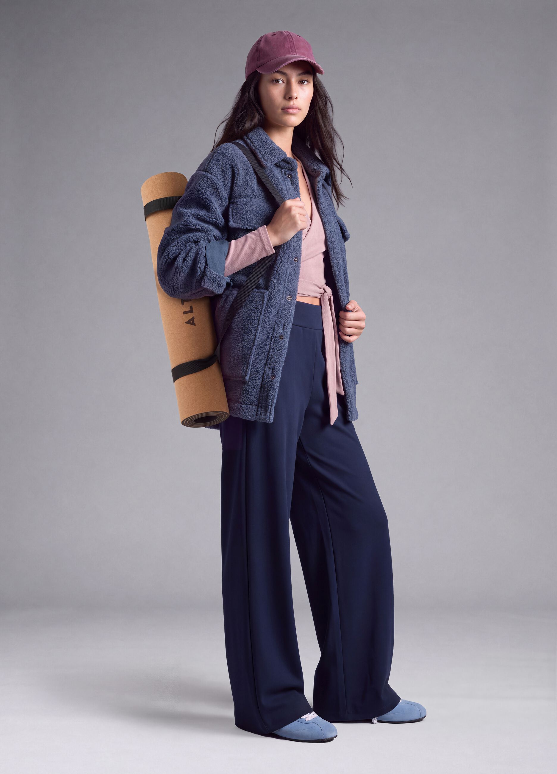 Blue stretch wide-leg trousers ALTAVIA STUDIO