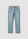 Light Blue Stretch Cotton Regular-Fit Jeans for Boys_0