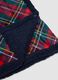 Navy blue tartan throw with contrasting lining_1