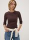 Brown cotton-blend crew-neck T-shirt_0