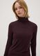 Purple stretch viscose top with raised collar, regular fit_0