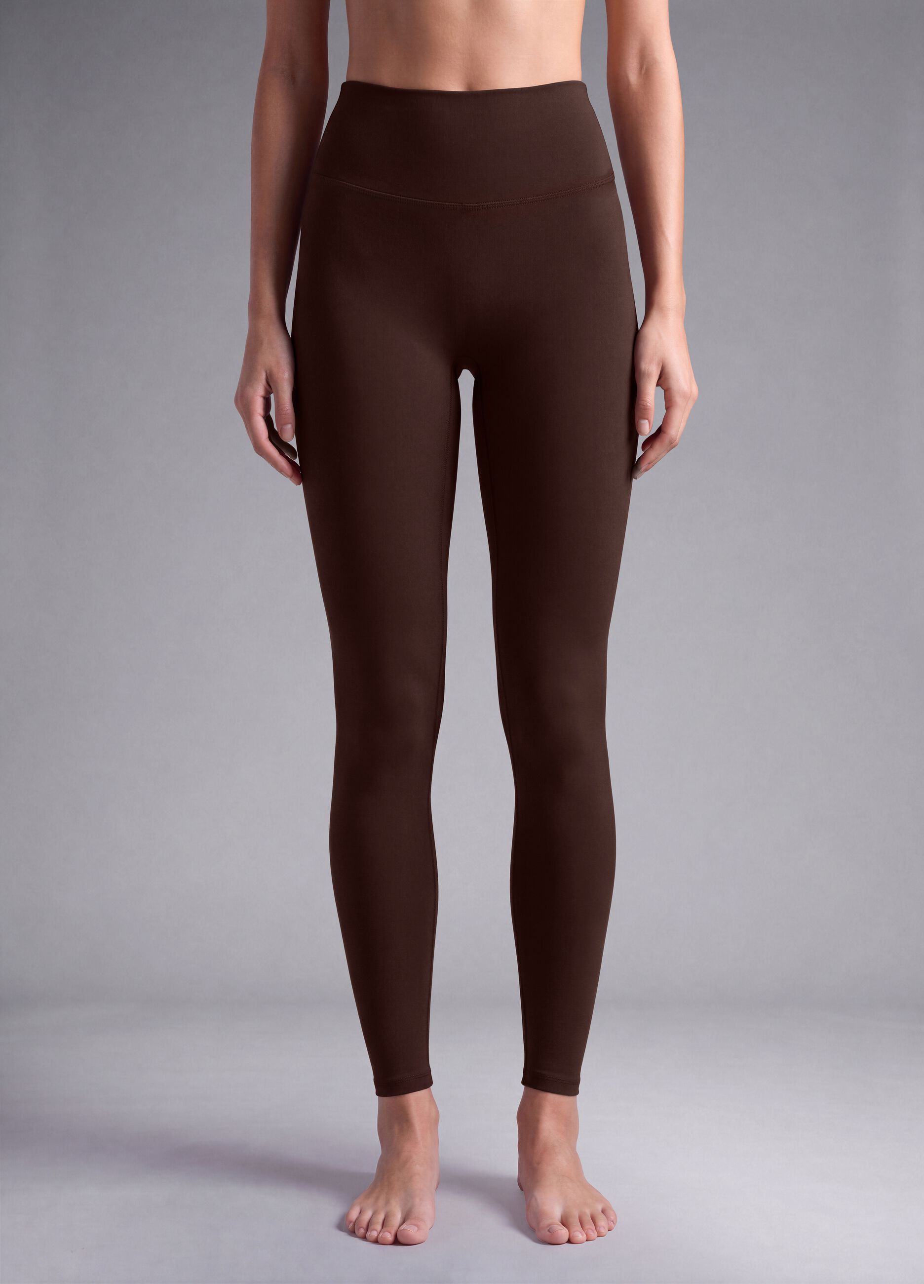 Brown high-waisted breathable stretch leggings ALTAVIA STUDIO