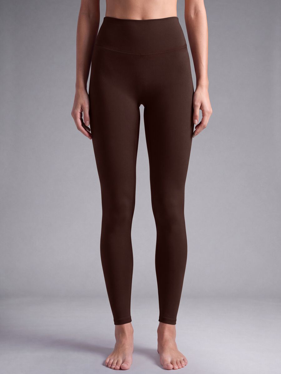 Brown high-waisted breathable stretch leggings ALTAVIA STUDIO_3