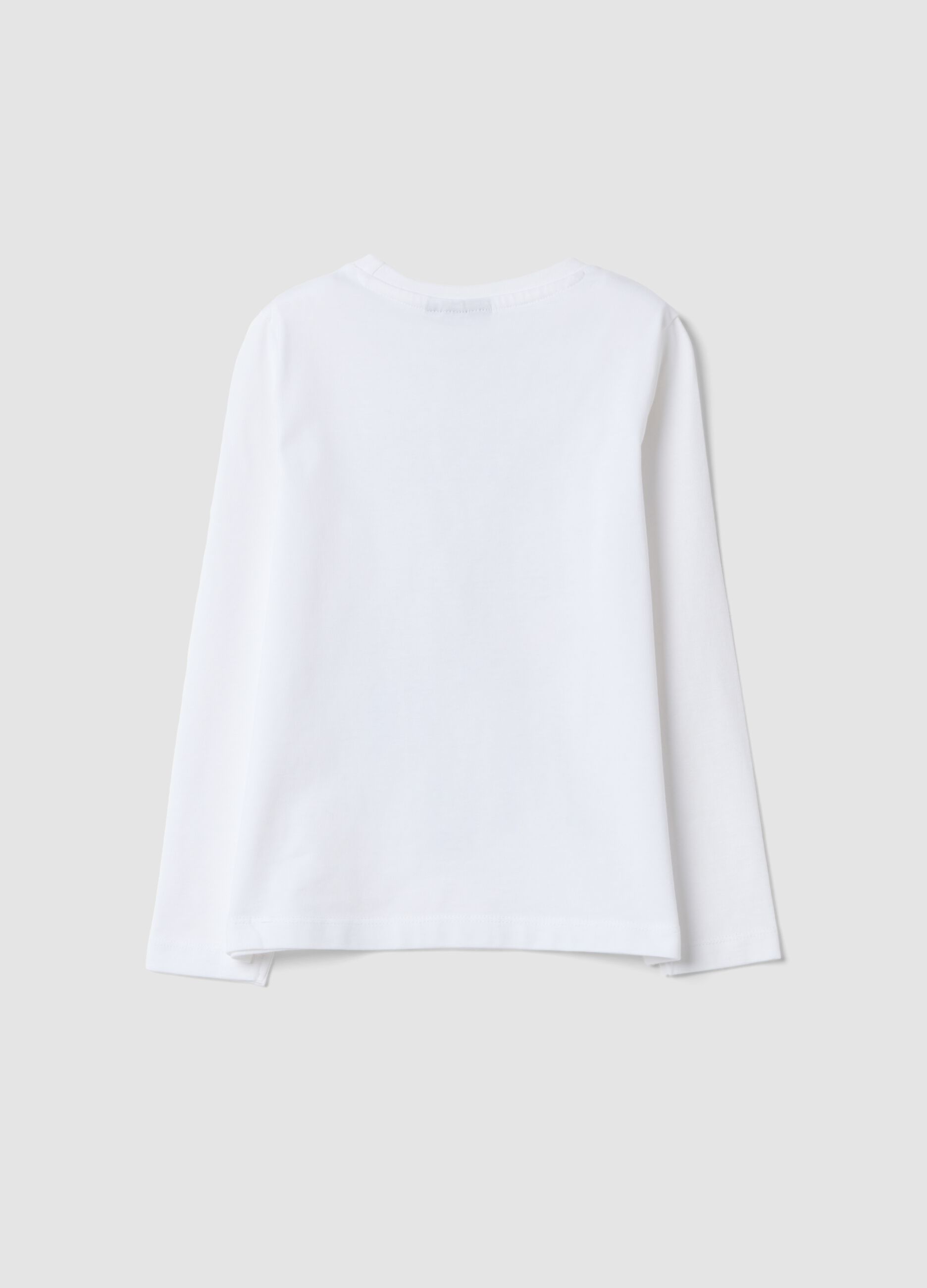 White pure cotton T-shirt with K-Pop Demon Hunters print, regular fit