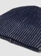 Blue and grey ribbed jersey knit beanie_1
