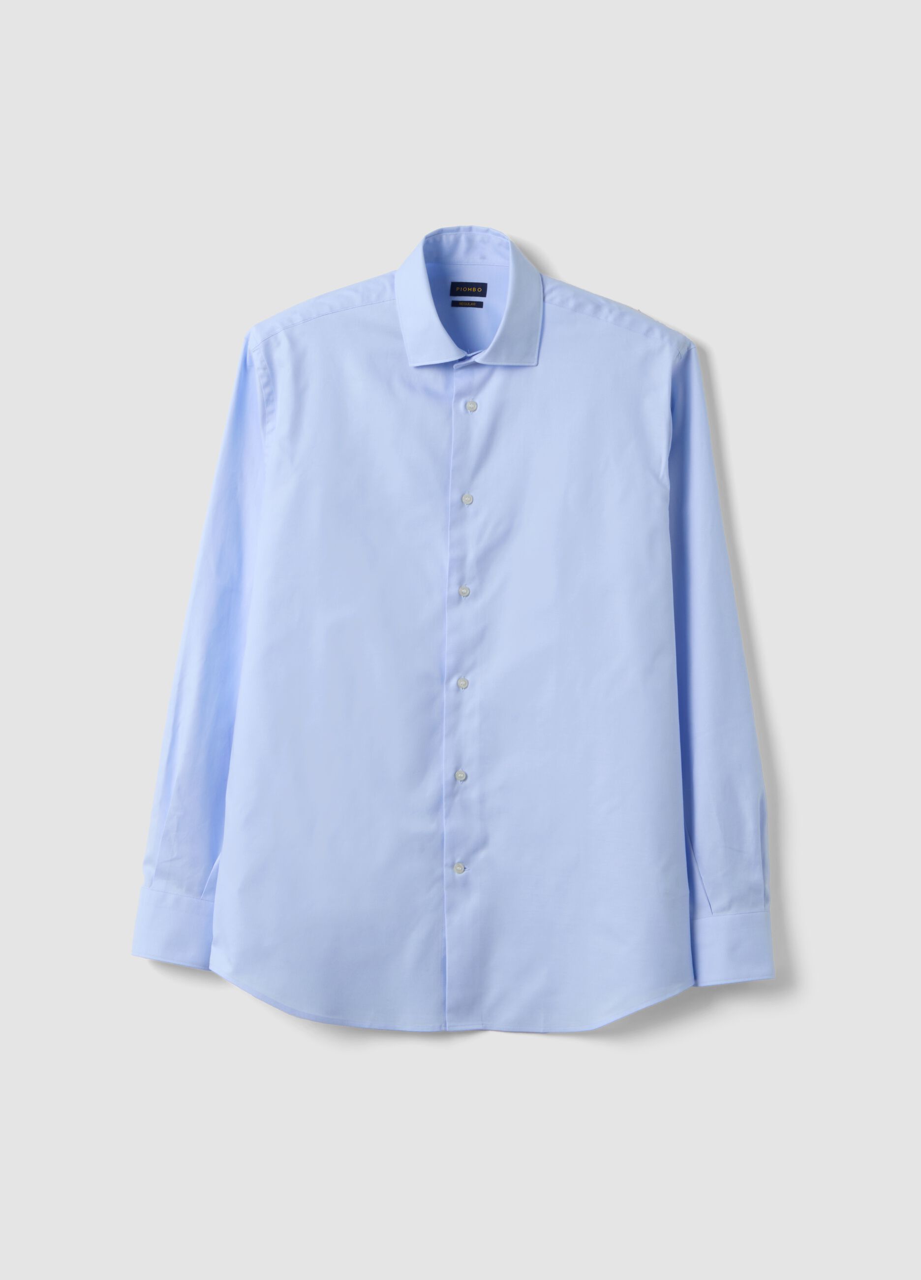 Camicia azzurro acqua in puro cotone con collo classico regular fit