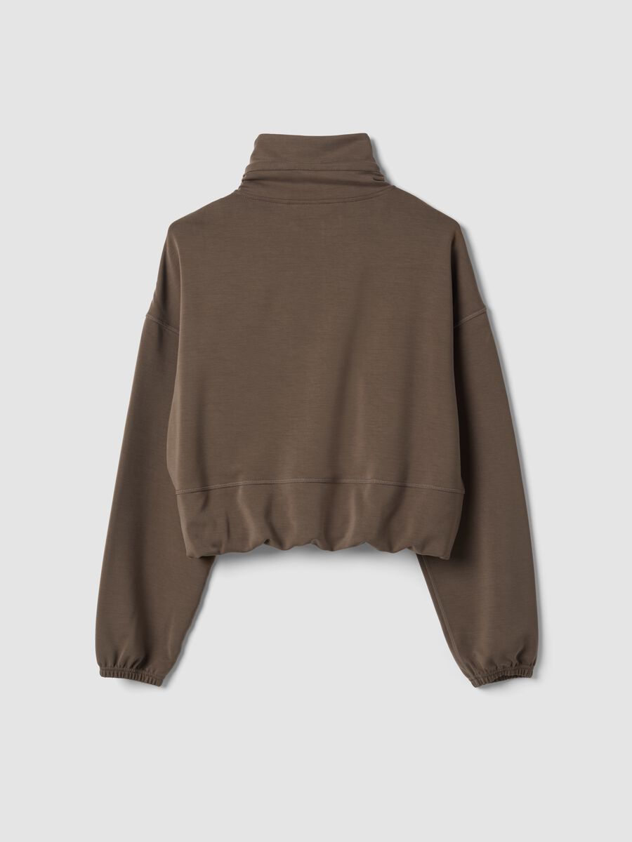 Green cropped soft-touch full-zip with stand-up collar ALTAVIA STUDIO_6