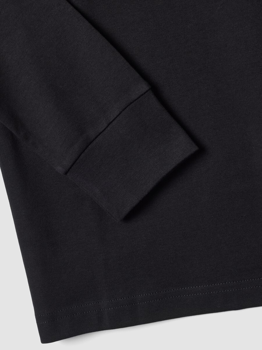 Black pure cotton roll-neck T-shirt_1