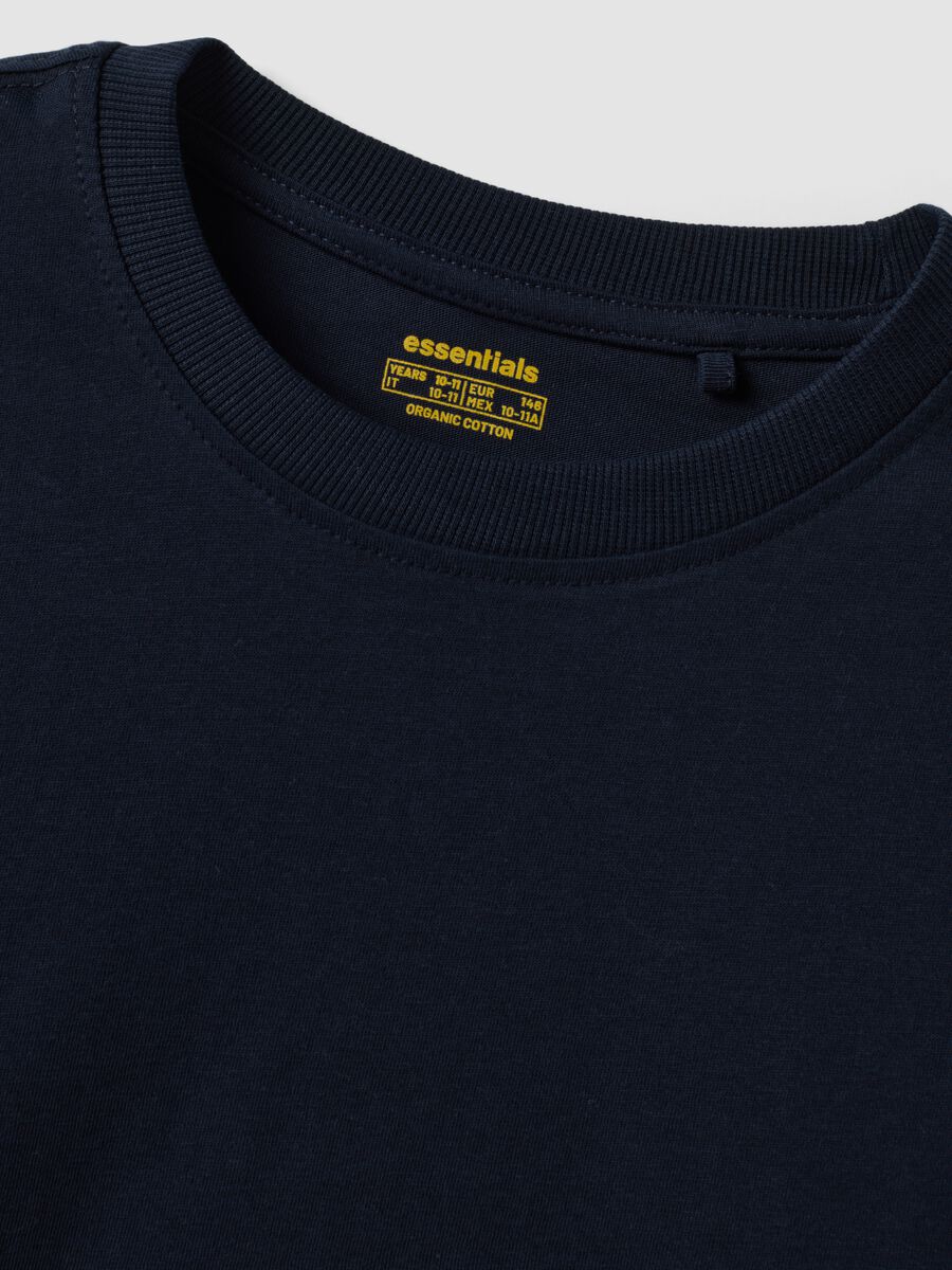 Blue long-sleeved pure organic cotton regular fit T-shirt for boys_6