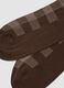 Brown short socks in stretch cotton with check pattern_2