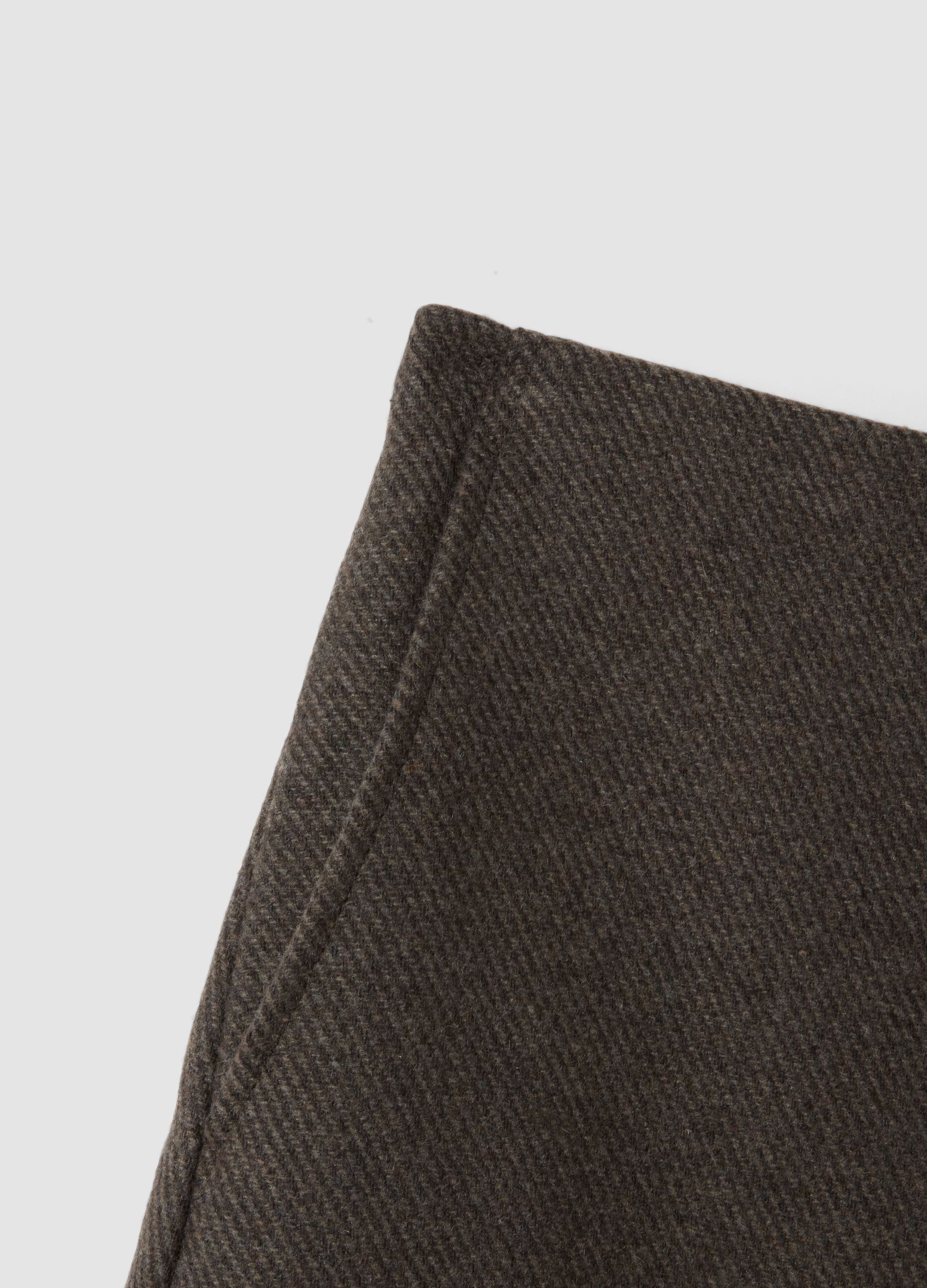 Brown wool and viscose-blend skirt