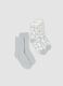 2-pack of light grey and off-white stretch-fabric socks_0