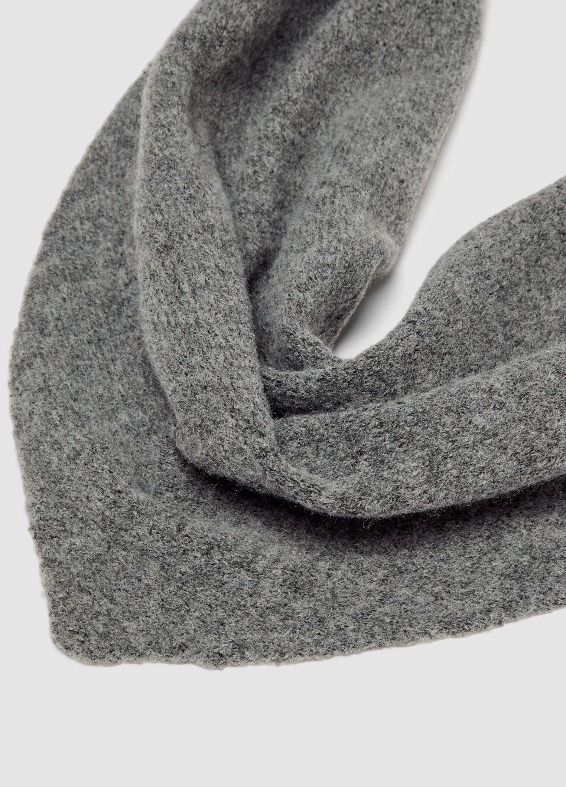 Grey stretch-fabric scarf