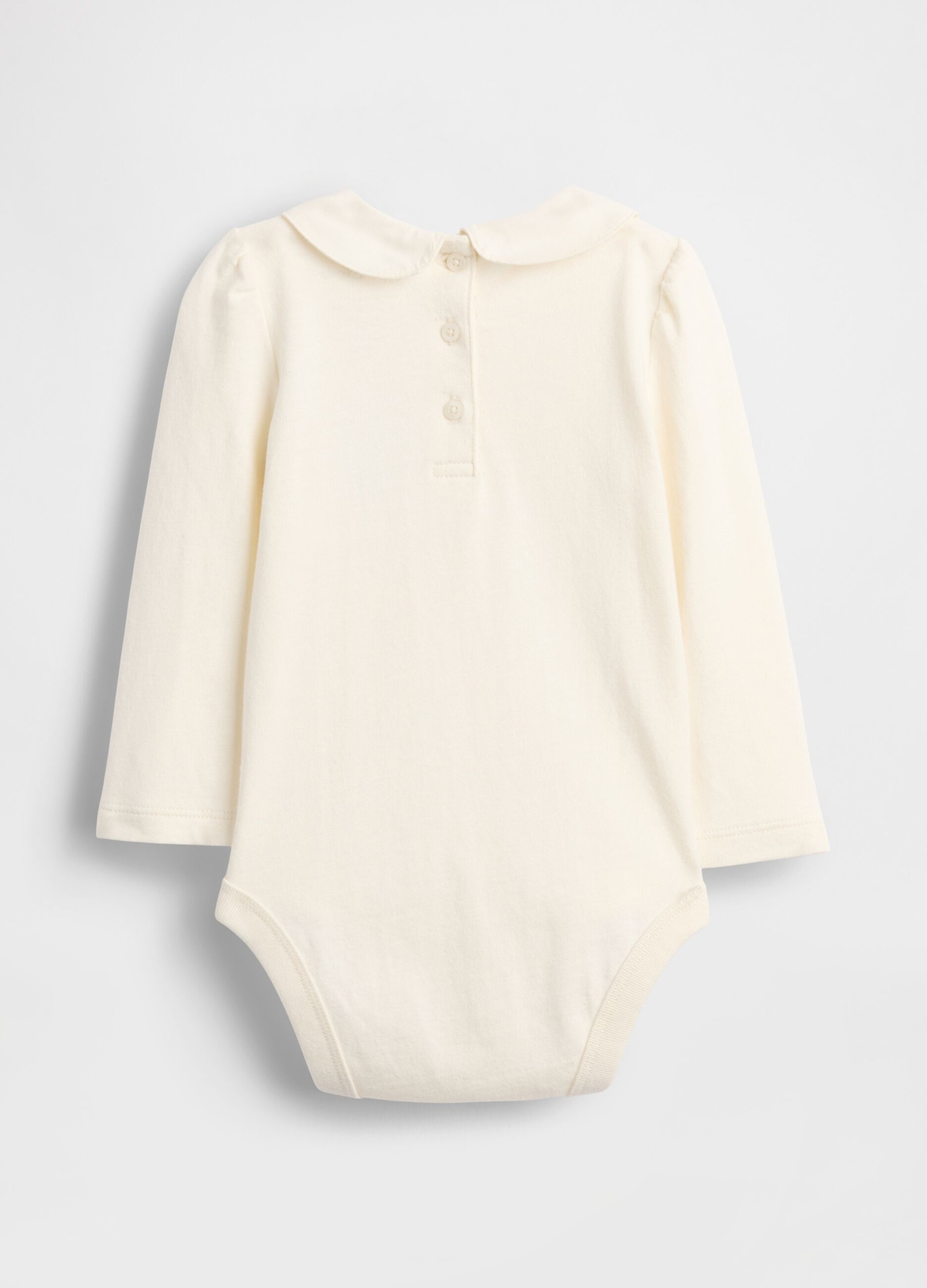 White baby bodysuit with collar