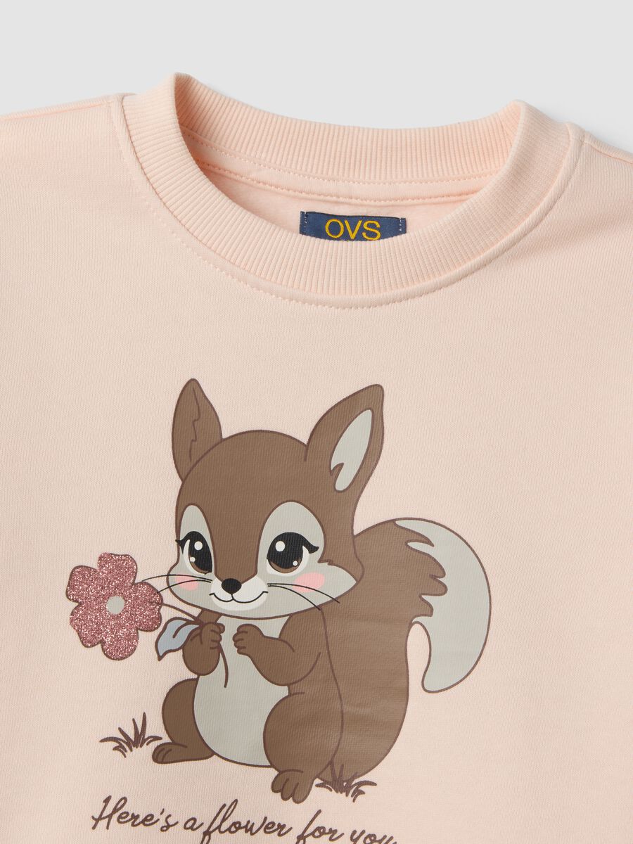 Pink pure cotton jogger set with squirrel print_3