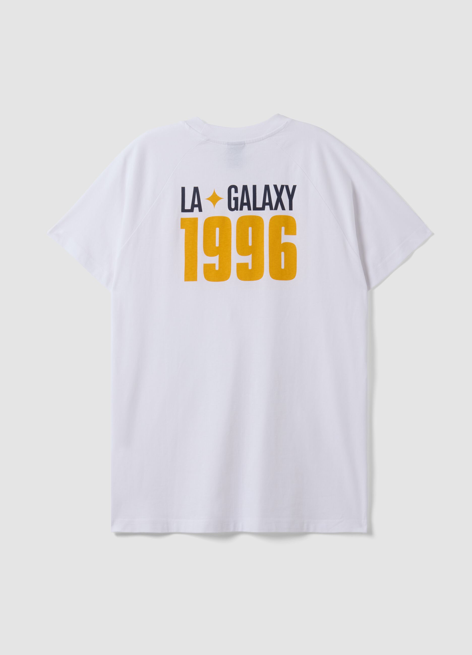 White pure cotton T-shirt with LA Galaxy print
