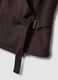 Brown stretch viscose waistcoat with belt_1