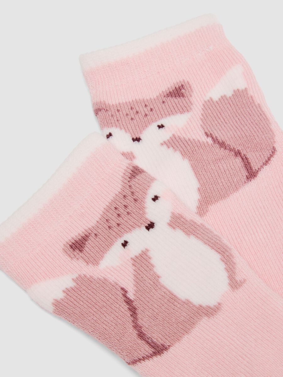Bipack di calze rosa in cotone organico elasticizzato_1