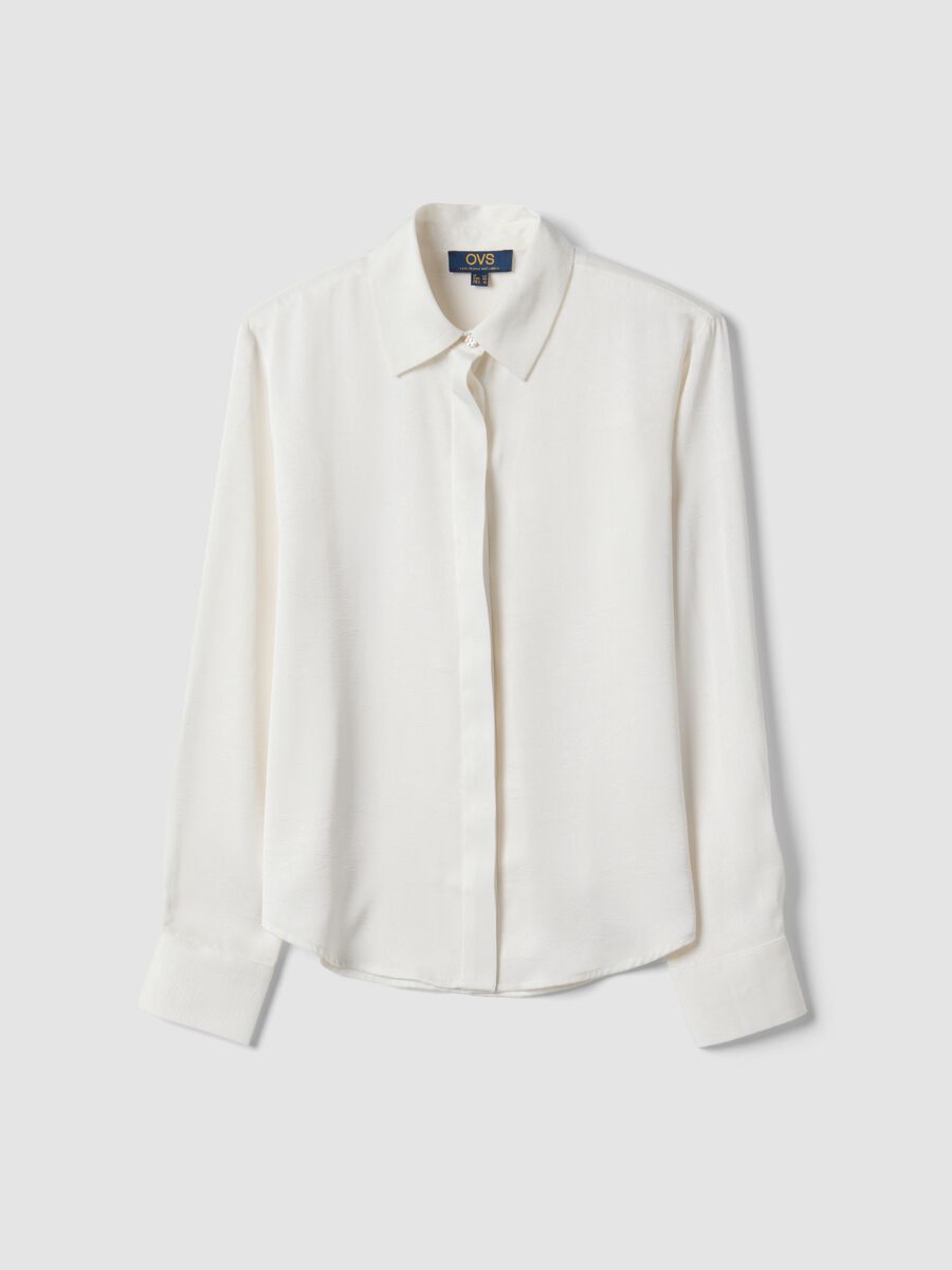 White regular-fit shirt with classic collar_4