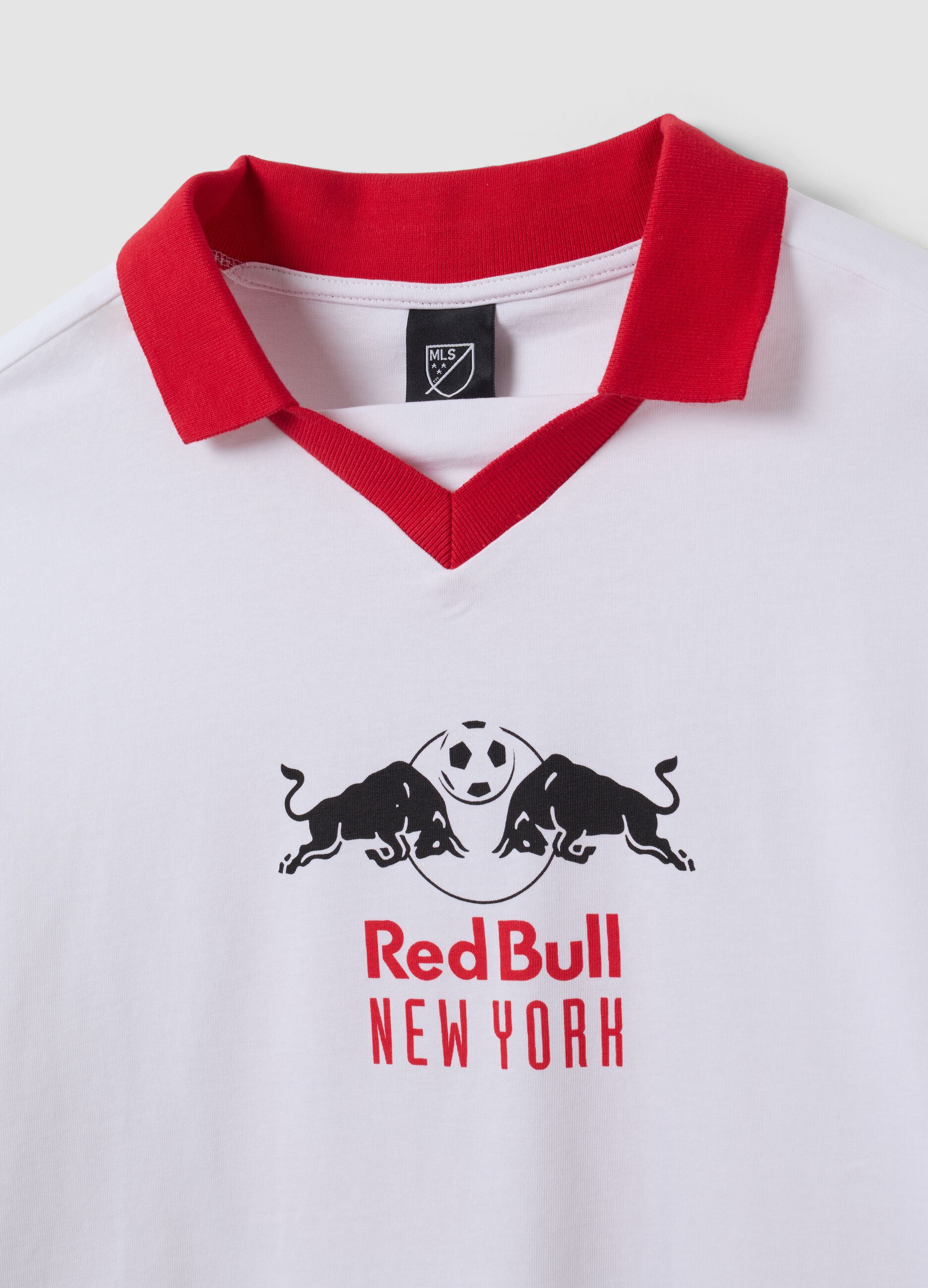 White pure cotton T-shirt with New York Red Bulls print
