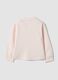 Pink pure cotton sweatshirt with crew neck and zip_1