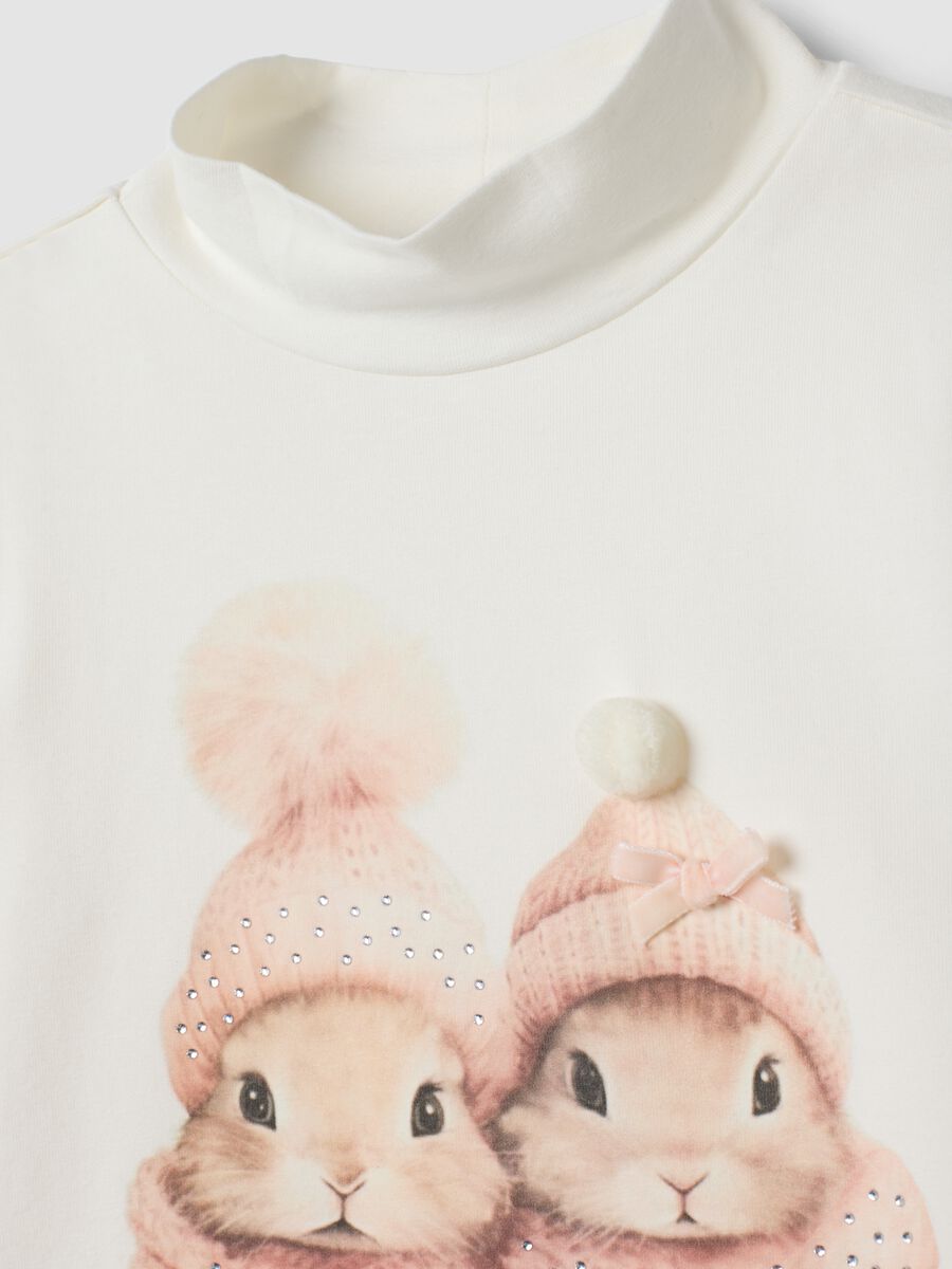 White stretch cotton crew-neck T-shirt_2