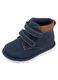Blue ankle boots in mixed materials_0