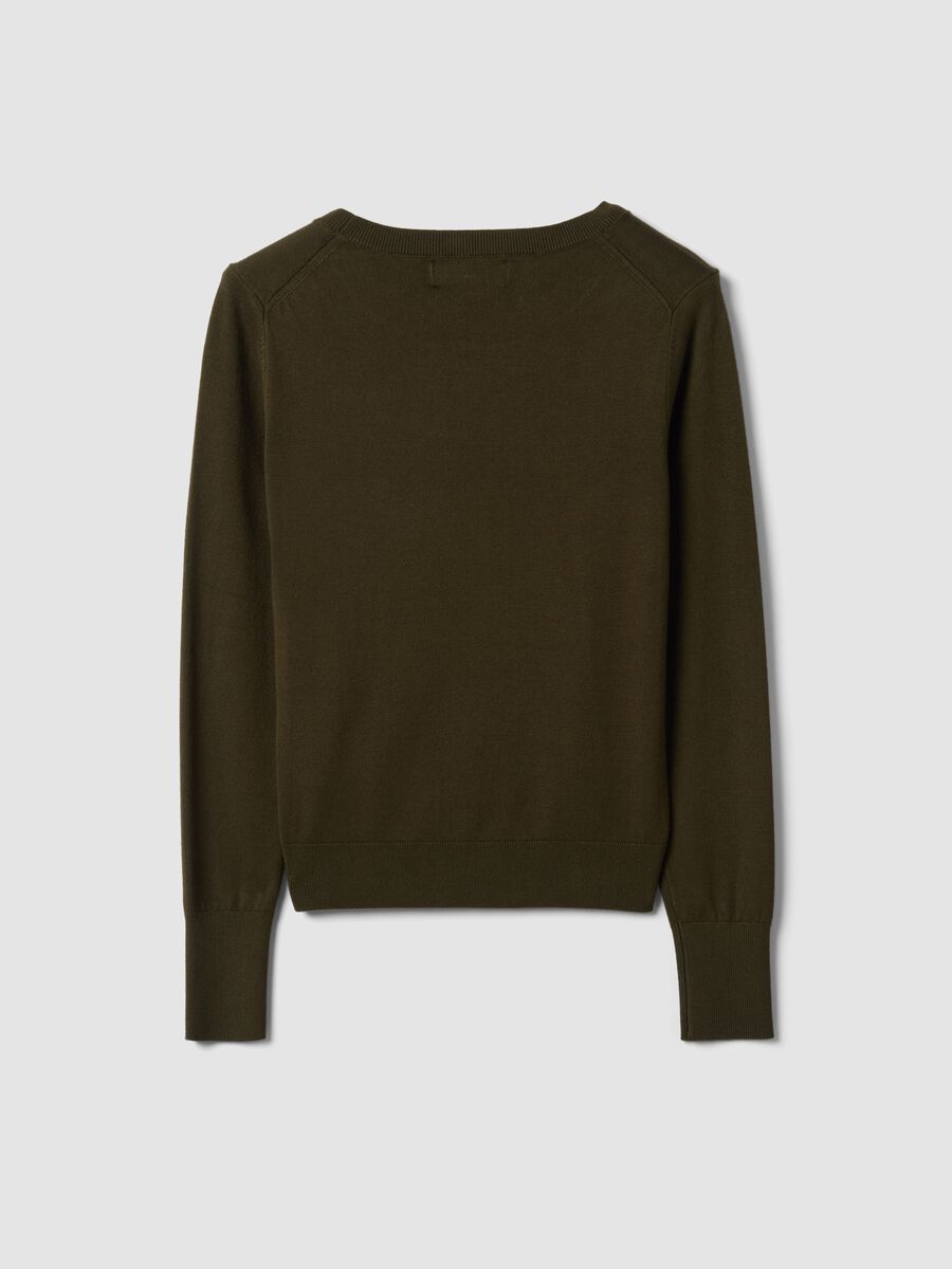 Maglia verde in misto viscosa a girocollo_6