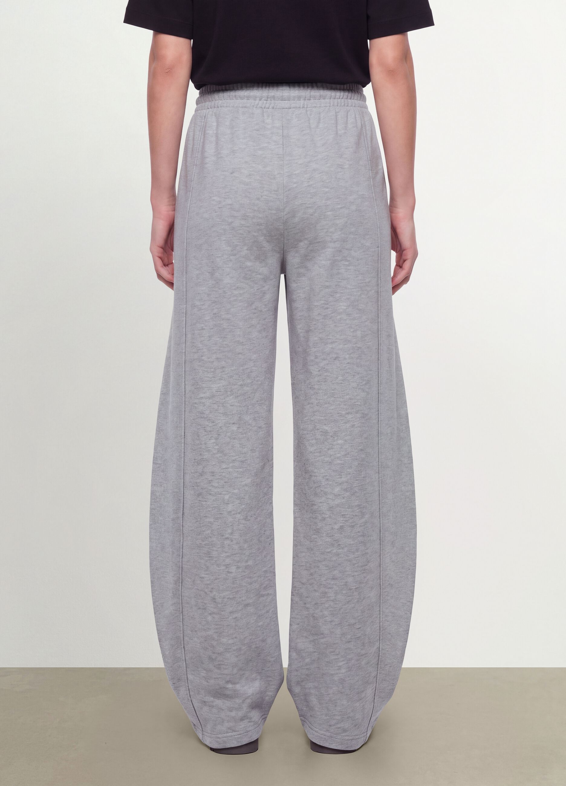 Jogger grigi in misto cotone barrel fit