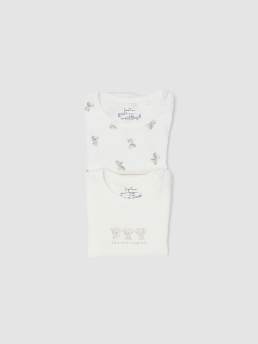 2-pack of white organic cotton bodysuits with koala print for baby and toddler_3
