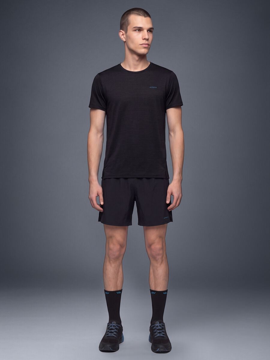ALTAVIA black breathable technical slim-fit T-shirt_1
