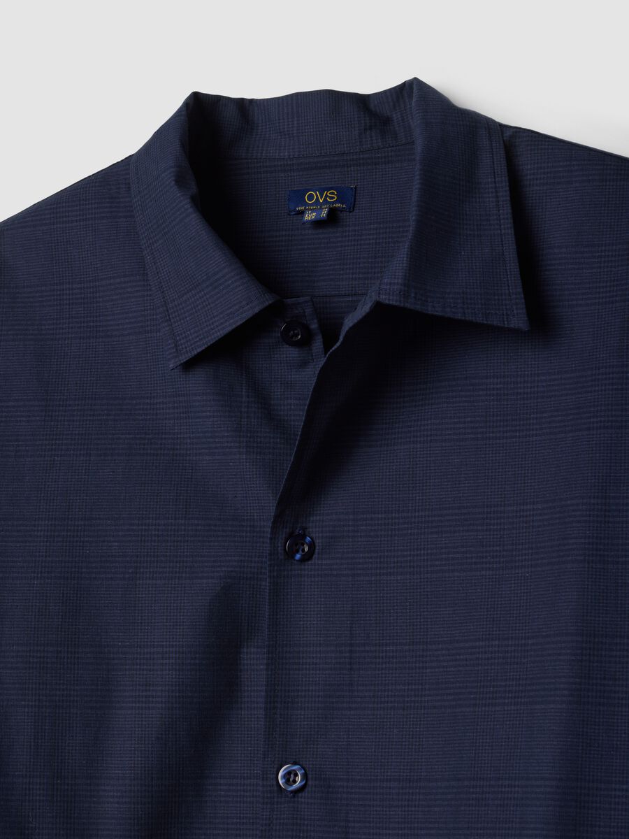 Blue pure organic cotton pyjamas with collar_5