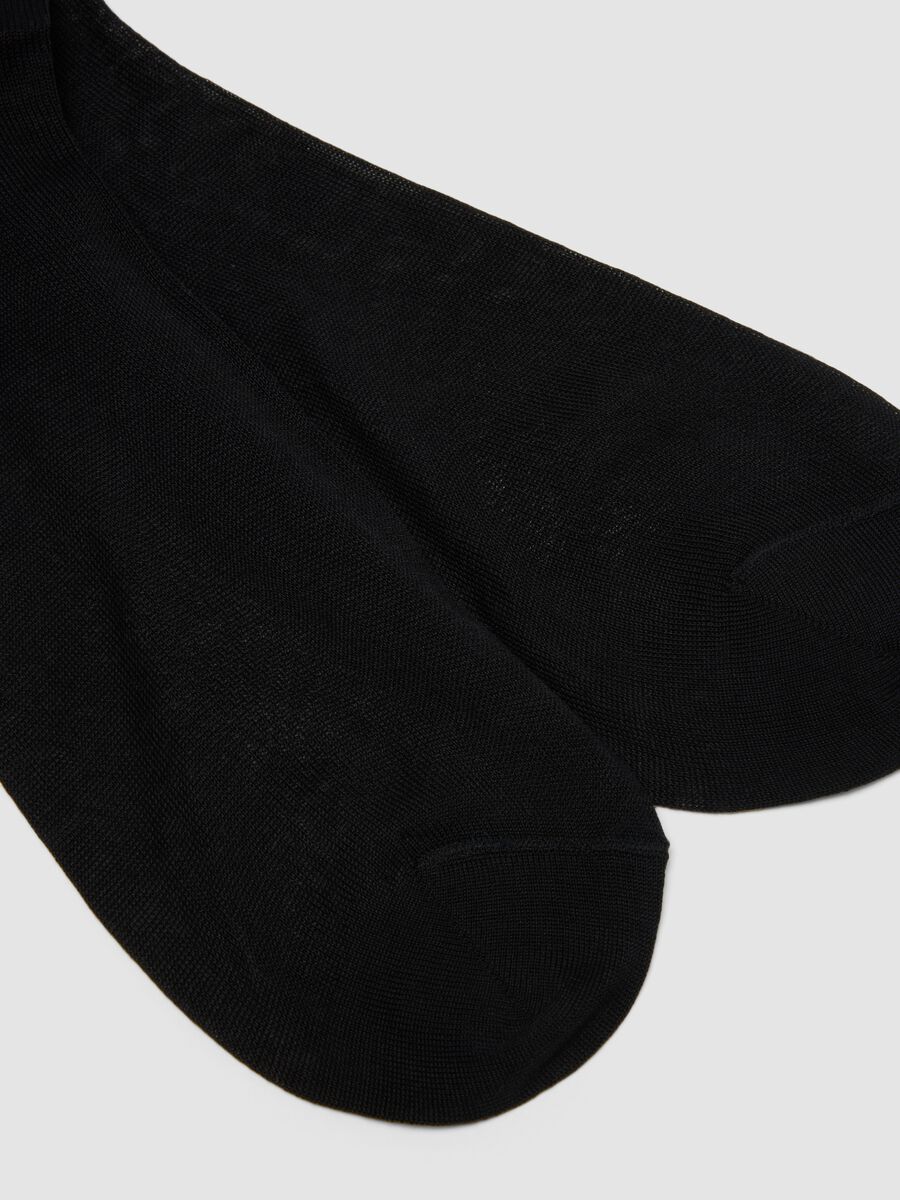 Black short socks in pure cotton_1