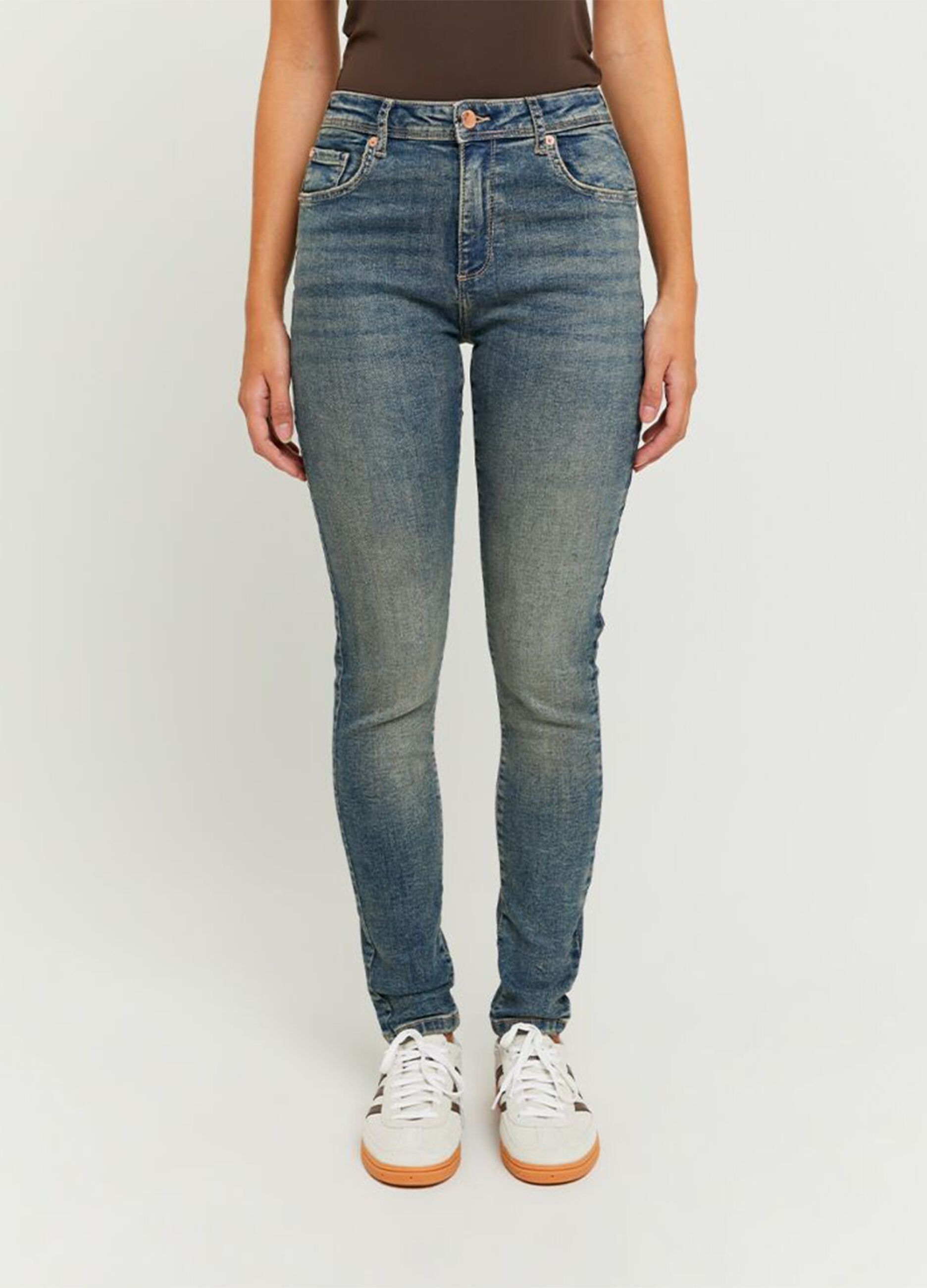 Regular fit blue stretch denim jeans