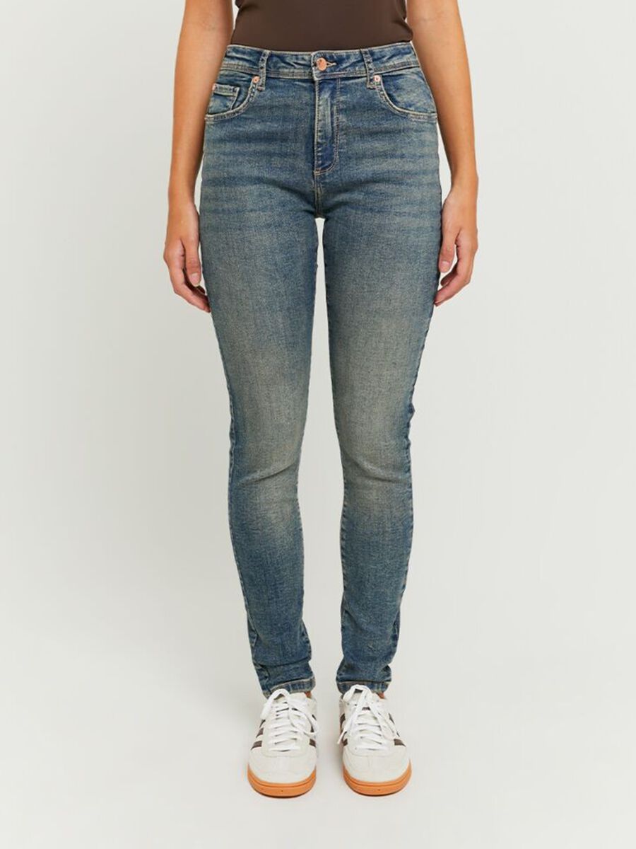 Regular fit blue stretch denim jeans_1