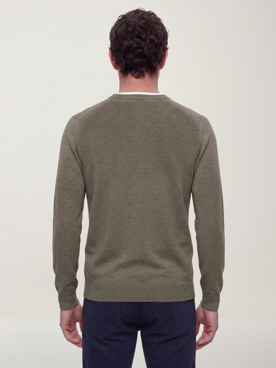 Grey viscose-blend V-neck jumper, regular fit_1