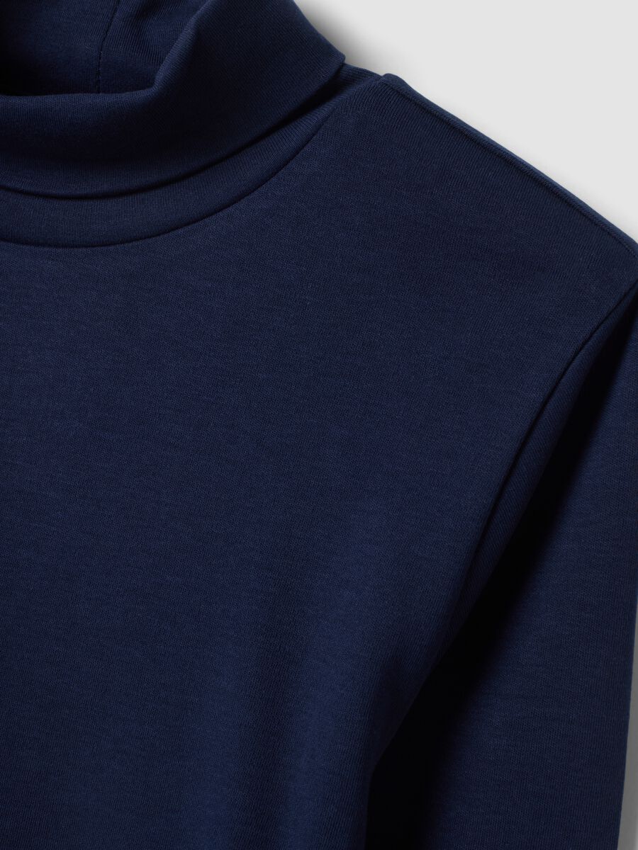 Midnight blue organic cotton roll-neck jumper_2