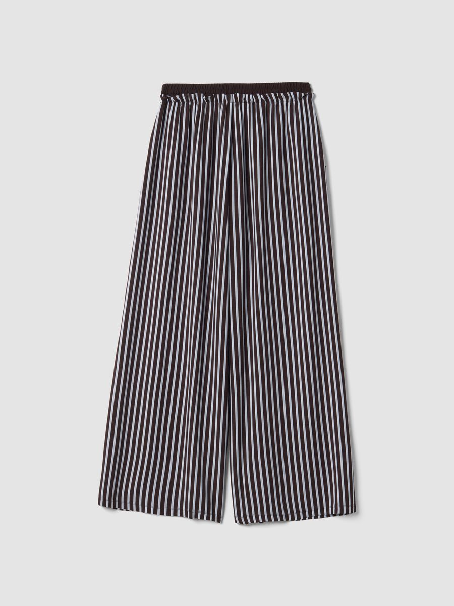 Brown striped pure viscose pyjama bottoms_2