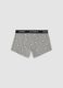 Grey marl organic stretch cotton boxer shorts with Peanuts print_1