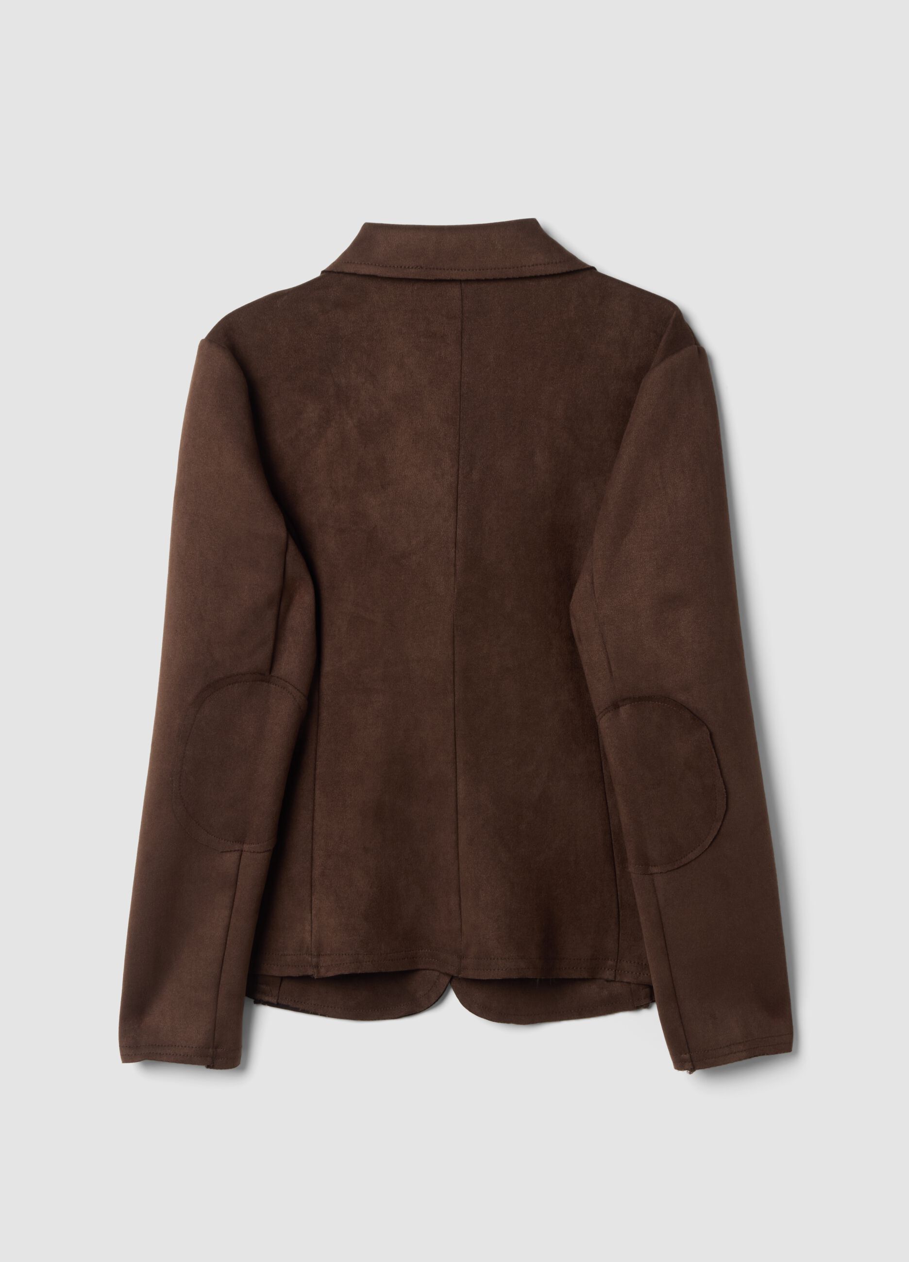 Brown regular-fit jacket with lapels and patch pockets