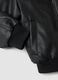 Black padded hooded zip-up bomber jacket for boys_4