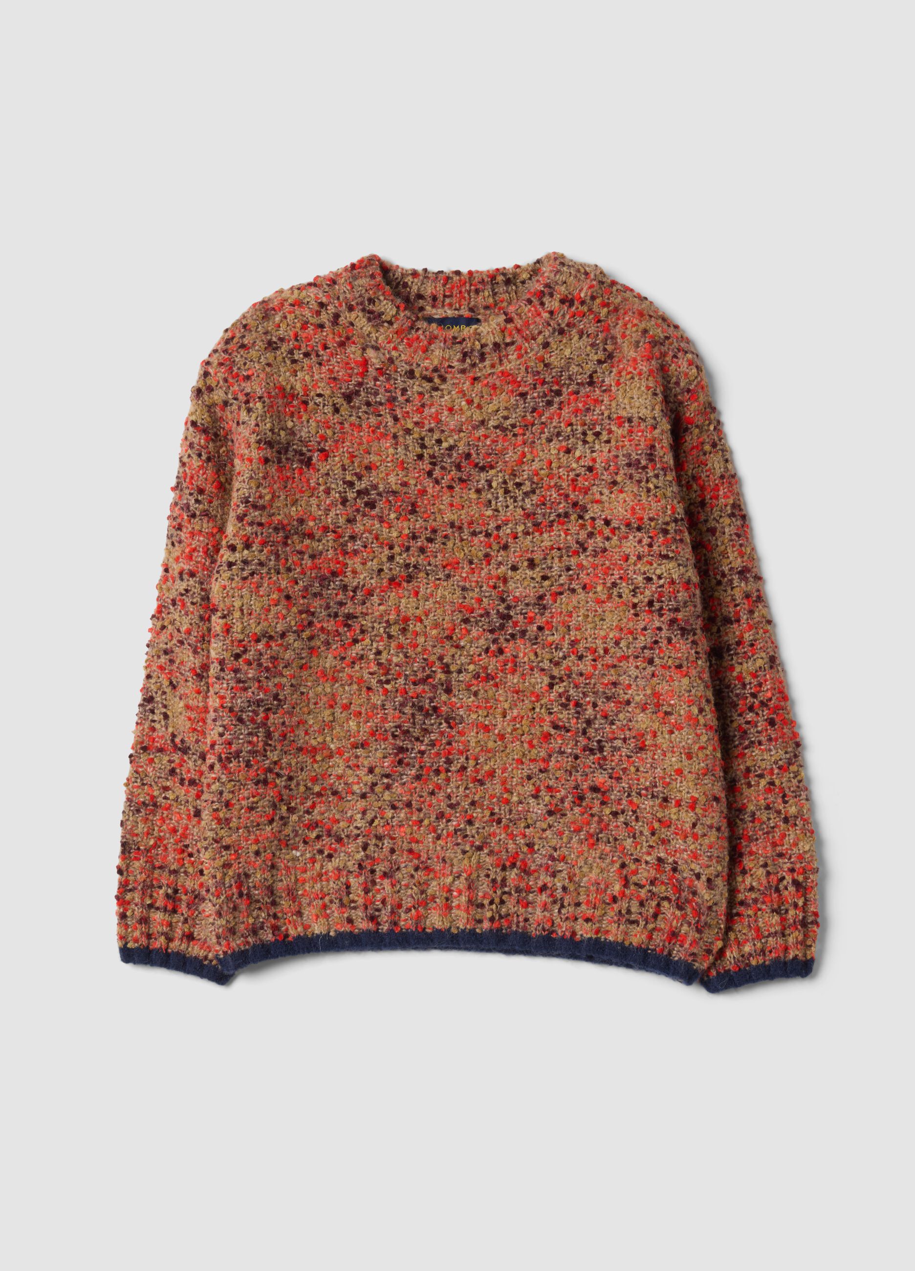 Maglione multicolor a girocollo in misto lana e alpaca