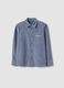 Grey pure cotton shirt with classic collar_0