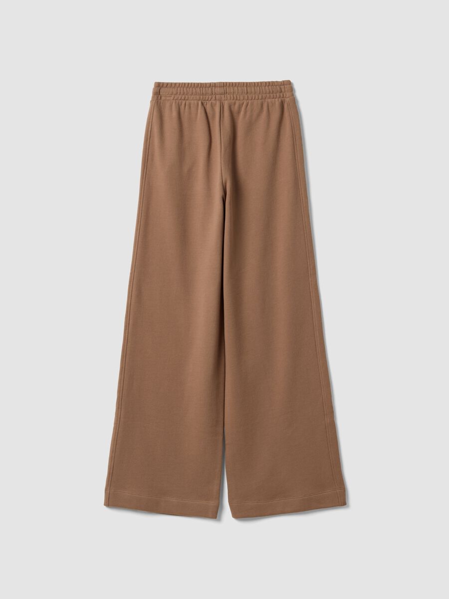 Girls&rsquo; brown culotte trousers in pure organic cotton_1